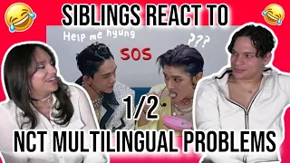 Siblings react to NCT multilingual problems🤣🧠 | 1/2 | REACTION