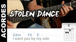 Stolen Dance en guitarra cover Chords acordes tutorial lesson