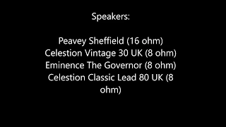 Peavey 6505+ 112 speaker shootout (Sheffield, V30, The Governor, CL80)