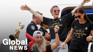 Rapinoe, Morgan speak on White House visit upon return to U.S. after World Cup win