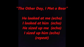 The OTHER DAY I MET A BEAR in the Forest Tennis Shoes Lyrics Words text scout camp Bare Ladies Song