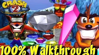 Crash Bandicoot 2 - Full 100% Walkthrough (ALL Gems/Crystals) HD