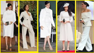 Meghan Markle BEAUTIFUL White OUTFITS Design #royalfamily