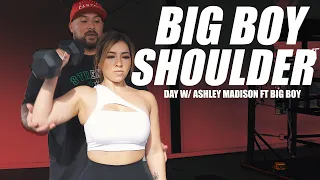 Power Lifter vs Fitness Model | Shoulder Workout with Big Boy & Ashley Madison #workout