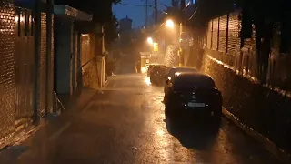 Walking Alone through Heavy Rain. Rhythmic Beats from Heaven Relaxes You to the Fullest. ASMR.