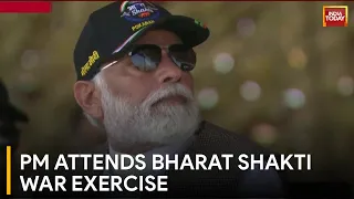 Prime Minister Narendra Modi Witnesses Bharat Shakti Pokhran War Exercise in Rajasthan | WATCH