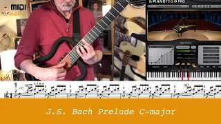 J.S. BACH - PRELUDE C-MAJOR played on MIDI GUITAR/PIANO by Eddie Nuenning #rolandgi20 #pianoteq