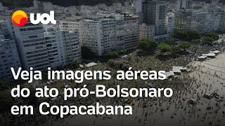 Ato de Bolsonaro em Copacabana; veja Imagens aéreas