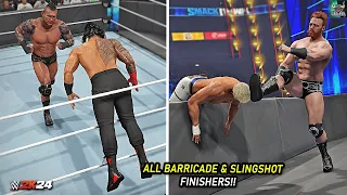 All Barricade & Slingshot Finishers/Moves In WWE 2K24