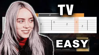 Billie Eilish - TV - EASY Guitar tutorial (TAB AND CHORDS)