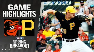 Orioles vs. Pirates Spring Breakout Game Highlights (3/14/24) | MLB Highlights