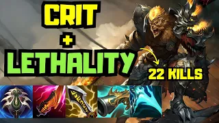 Wukong Jungle Annihilation: S14 Full Crit + Lethality - 22 Kills (Disgusting)