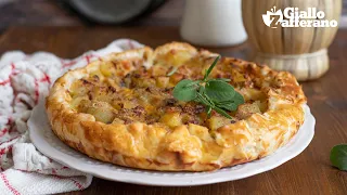 Savory Potato tart - How to make rustic quiche with puff pastry
