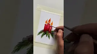 Paint some candles with me🕯️❤️ | Easy Watercolour Tutorials | QuinnsArte | #shorts #painting #art