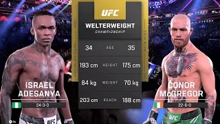 Israel Adesanya vs Conor McGregor Full Fight - UFC 5 Fight Night