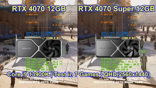 RTX 4070 12GB vs RTX 4070 Super 12GB | Core i9 13900K - Test in 7 Games | QHD(2560x1440)