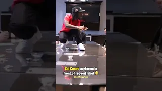 Kai Cenat performs "Bustdown Rollie Avalanche" in front of record label 💀