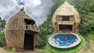 How To Build The Most Beautiful Modern Two Stories Bamboo House, Swimming Pool