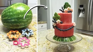 No Carving Watermelon Cake  |  Easy DIY Watermelon Cake