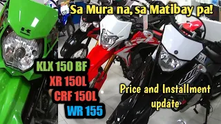 Kawasaki KLX 150 Vs CRF 150L Vs XR 150 Vs WR 155 | Price and Installment update | CRISRIDE MOTOVLOG