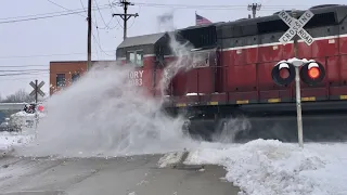 Trains Hit The Snow In Ohio!  Biggest Snow Storm Since 2008!  Indiana & Ohio Railway Short Line RR