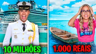 SOBREVIVENDO NO BARCO DE 1 REAL VS 1.000 REAIS VS 100 MILHÕES DE REAIS! - ÉPICO!