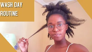 Wash day routine+Blow out | 4 type hair | Namibian youtuber