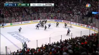 Nino Niederreiter EN goal, last 3 mins, handshakes. St. Louis Blues vs Minnesota Wild April 26 2015