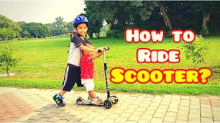 TEACHING TODDLER HOW TO RIDE SCOOTER!!! - Shaheer and Shahmeer