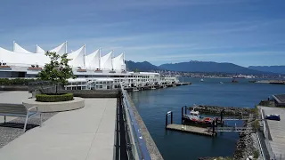 Coal Harbour Summer Walking Tour - Downtown Vancouver, British Columbia (4K UHD)