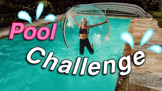 POOL CHALLENGE IM CLIMB IN BALLOON | MaVie Noelle