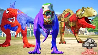 Joker vs Spiderman, Iron Man, Freaky Indominus Rex Super Hero Dinosaurs Fighting