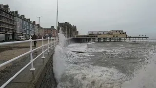 Stormy Waves at Aberystwyth, Wales: A Mesmerizing Sight and Sound Experience