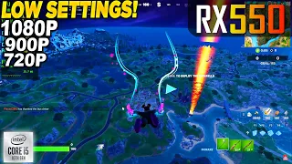 Fortnite Chapter 5 RX 550 + İ5 10400F - 1080p 900p 720p Low, Performance Mode,