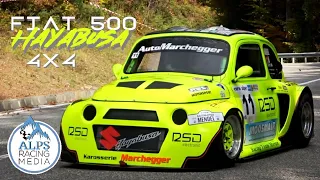 FIAT 500 4x4 Hayabusa | 10.500rpm - 250HP | real hillclimb monster - bike engine swap [HD]