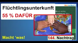 Flüchtlingsheim, die direkte Demokratie hat gesiegt.  Nachtrag 144 zum Buch “IQ ist nichts,    ”