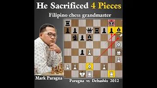 He sacrificed 4 pieces | Paragua vs Debashis 2012