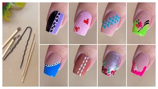 Easy nail art using household items || Easy and beautiful nail art at home