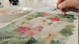 Prioritizing art over perfectionism | Paint with me impressionist florals gouache + inktense pencils