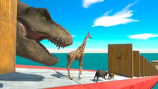 Run Down 32 doors to Escape Tyrannosaurus Rex - Animal Revolt Battle Simulator
