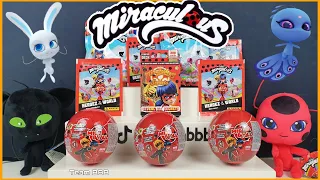 MIRACULOUS LADYBUG UNBOXING SPECIAL 3! Miraball Secrets Trading Cards Heroez in the World Stickers