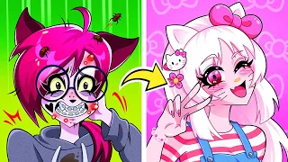 From Nerd To Hello Kitty | Extreme Makeover with Gadgets from Tik Tok | Teen-Z