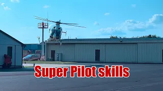 Super professional helicopter pilot performance.