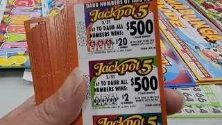 Let's play Jackpot 5 pull tabs!