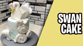 Easy&Cute Swan Cake - Birthday Cake Ideas by Tazela #shortvideos