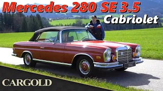 Mercedes 280 SE 3.5 Cabriolet, 1970, Traum Cabriolet in Dunkelrot Metallic