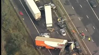 Aerial pictures show scale of 'horrific' M5 crash