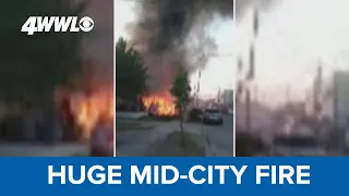 22 people displaced in Mid-City after huge fire destroys homes