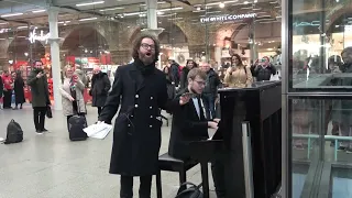 Bohemain Rhapsody by Queen - played at St Pancras Station, 15 Dec 2023 - YOU HAVE TO SEE FROM 1:41