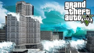 GTA 5 "TSUNAMI MOD" (GTA 5 NATURAL DISASTERS MOD) (Grand Theft Auto 5 Mods, GTA 5 Funny Moments)